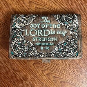 Bible Quote Brown Wallet